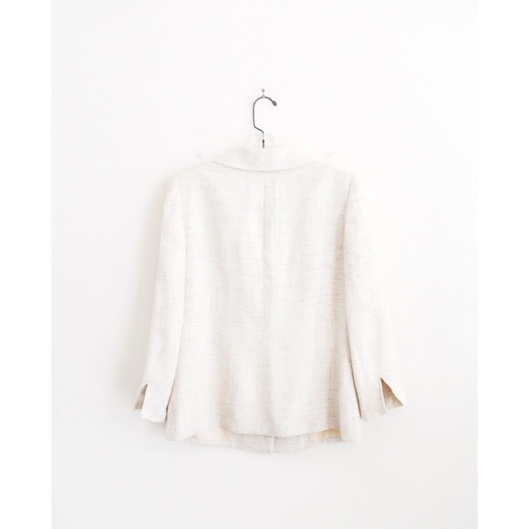 Vintage Saks Fifth Avenue Ecru Blazer Jacket sz 6 - Picture 2 of 4